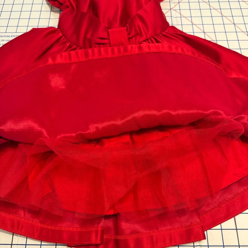 Janie and Jack Fit & Flare Dress Girls 8 Red Satin Bow Purse Holiday Party